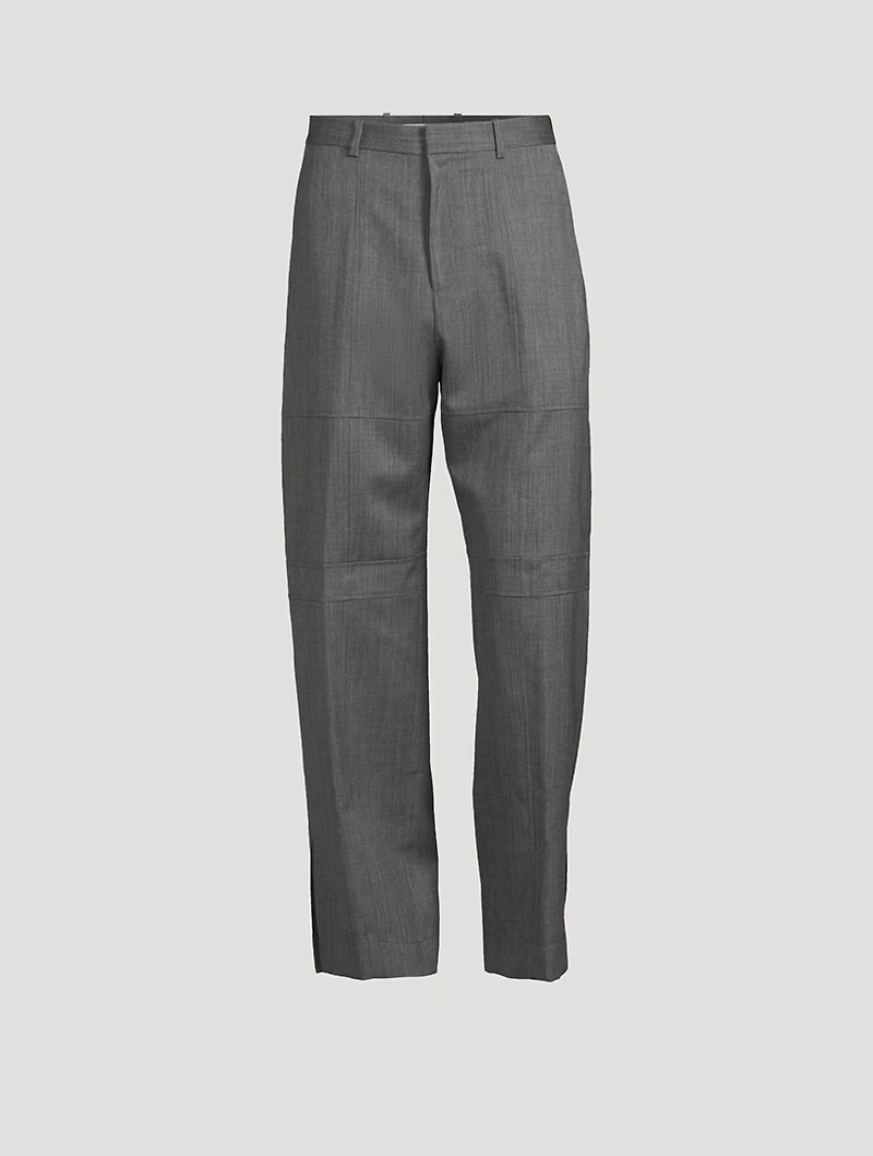 Fine Wool Ripstop Relaxed Trousers