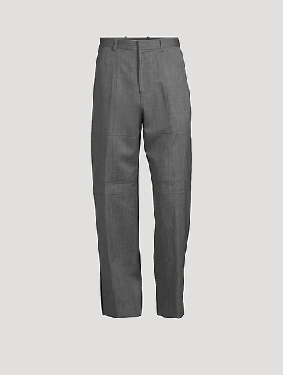 Fine Wool Ripstop Relaxed Trousers