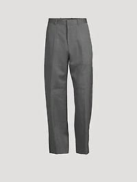 Fine Wool Ripstop Relaxed Trousers
