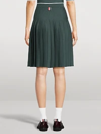 Tipping Wool Silk Pleated Midi Skirt