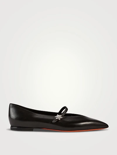 Leather Mary Jane Ballet Flats