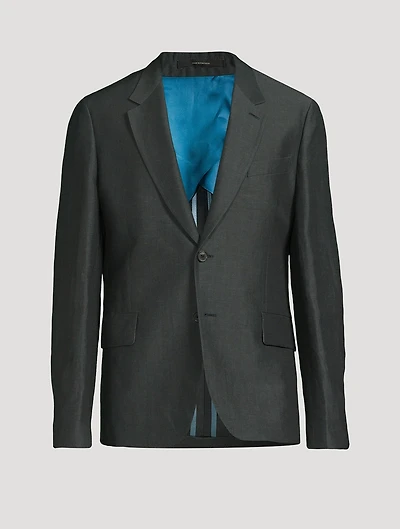 Linen And Wool Tailored-Fit Jacket