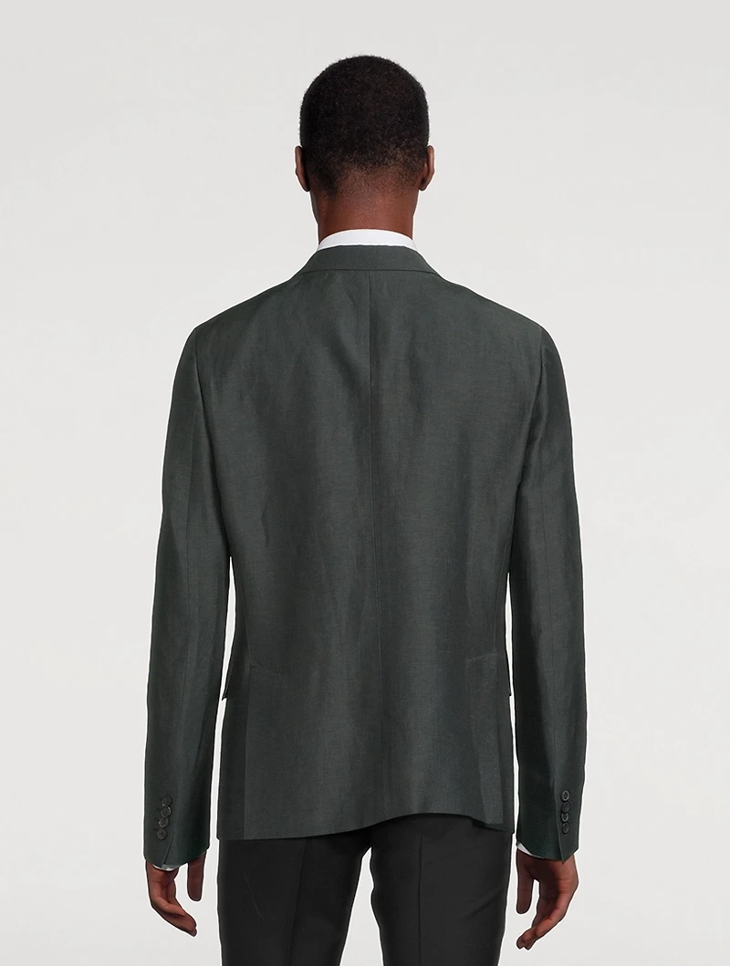 Linen And Wool Tailored-Fit Jacket