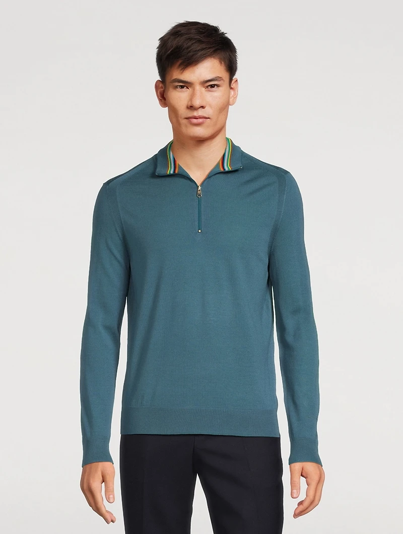 Wool Quarter-Zip Sweater