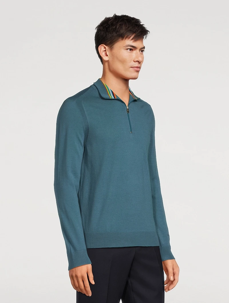 Wool Quarter-Zip Sweater