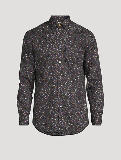 Organic Cotton Tailored-Fit Shirt Floral Print