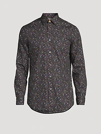 Organic Cotton Tailored-Fit Shirt Floral Print