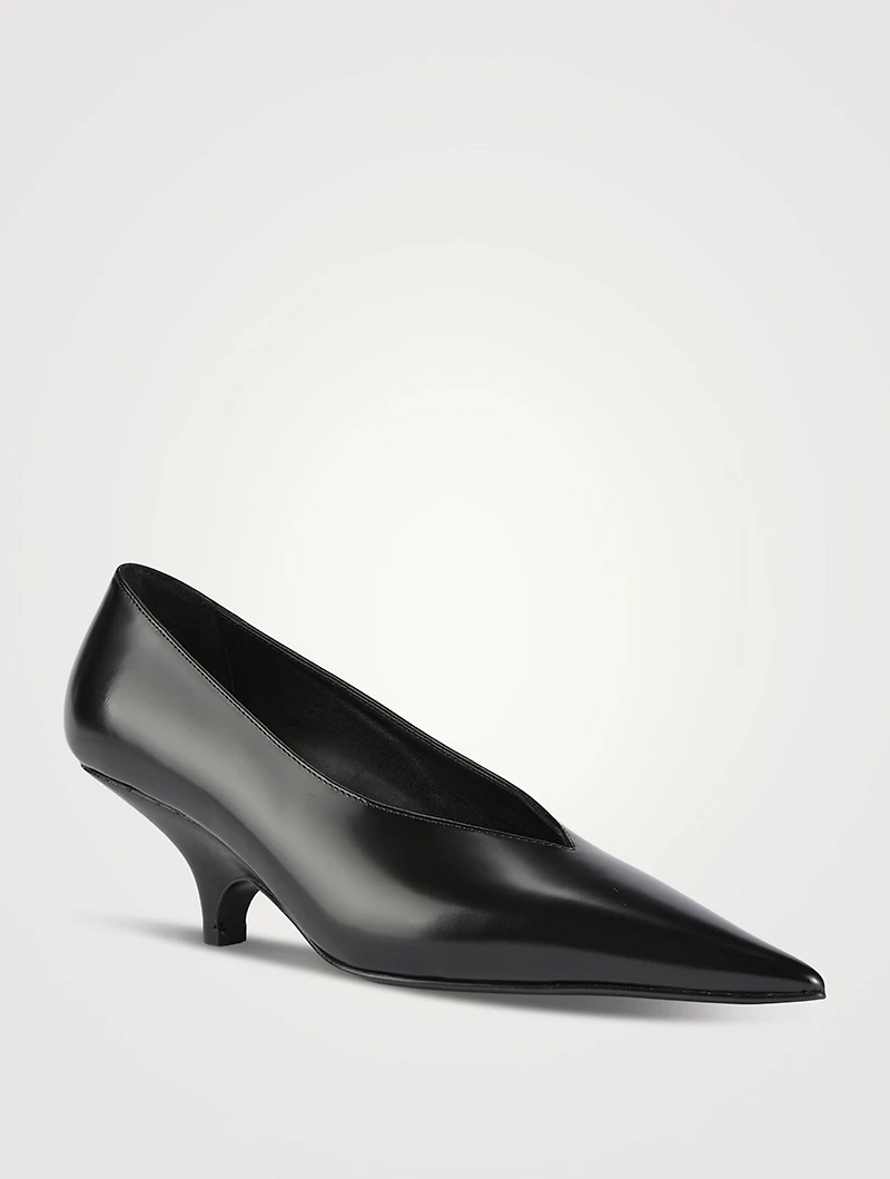 The Wedge-Heel Leather Pumps