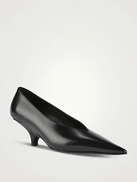 The Wedge-Heel Leather Pumps