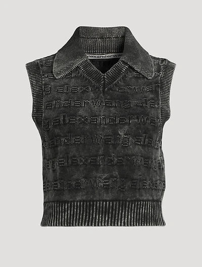 3D-Logo Polo Sweater Vest