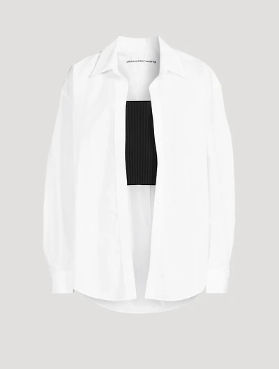 Layered Cami And Poplin Shirt