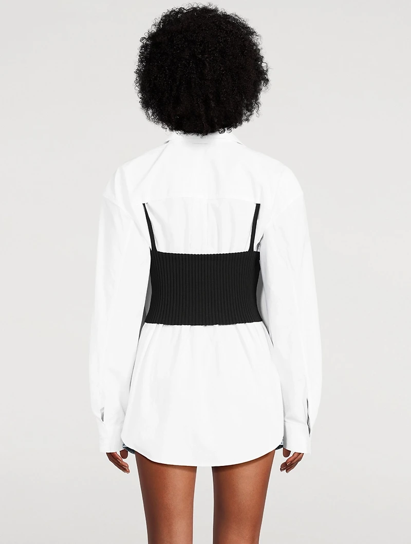 Layered Cami And Poplin Shirt