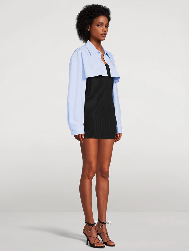 Layered Mini Dress And Poplin Shirt