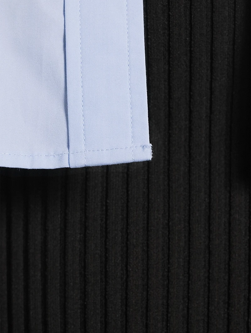 Layered Mini Dress And Poplin Shirt