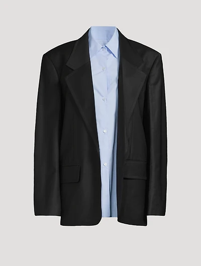 Layered Oversized Blazer With Shirt