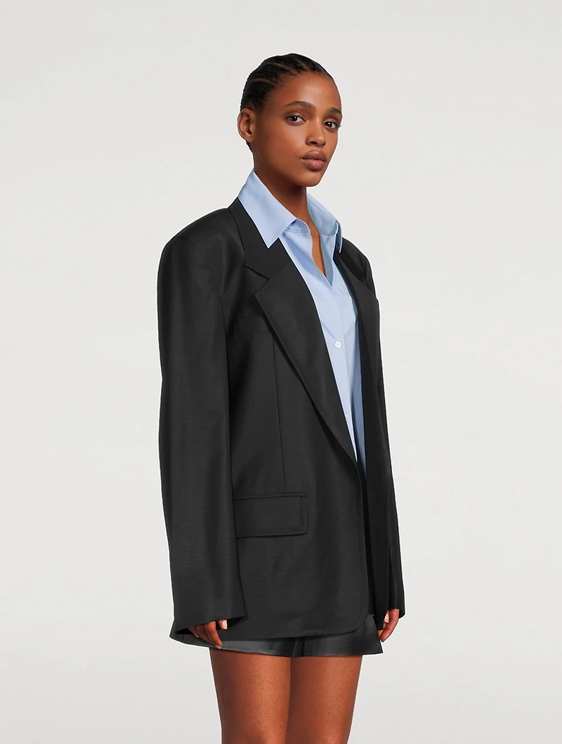 Layered Oversized Blazer With Shirt