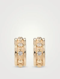 Méditerranée Joanna 14K Gold Wide Hoop Earrings With Diamonds