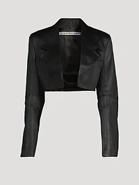 Cropped Linen Chintz Blazer