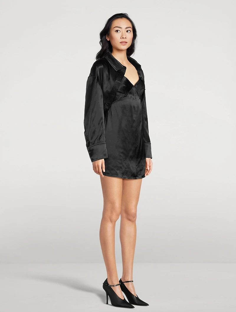 Layered Satin Mini Dress And Bolero