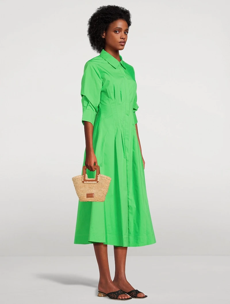 Jazz Pintuck Midi Shirt Dress