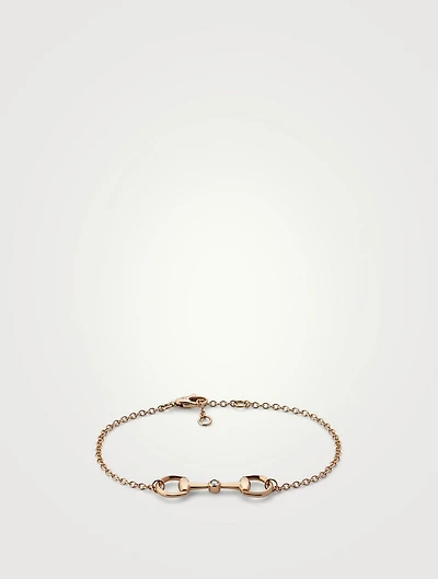 Horsebit 18K Rose Gold Diamond Chain Bracelet