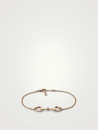 Horsebit 18K Rose Gold Diamond Chain Bracelet