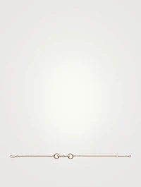 Horsebit 18K Rose Gold Diamond Chain Bracelet