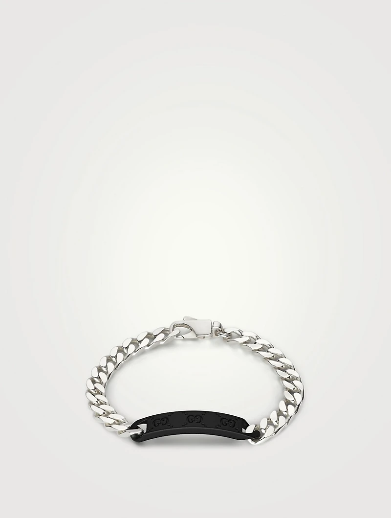 Silver Chain Bracelet With GG Tag