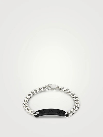 Silver Chain Bracelet With GG Tag