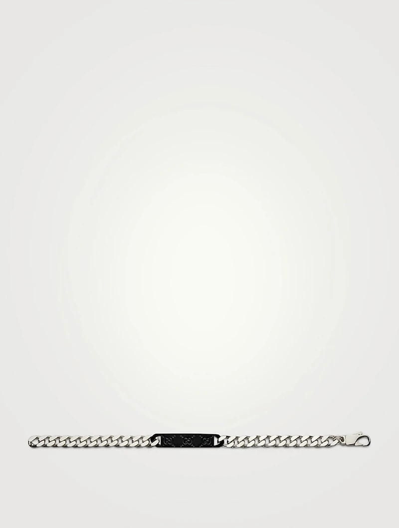 Silver Chain Bracelet With GG Tag