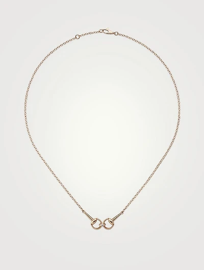 Horsebit 18K Rose Gold Diamond Chain Necklace