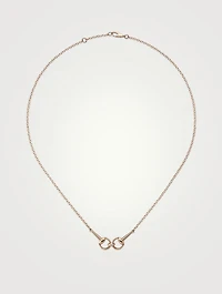 Horsebit 18K Rose Gold Diamond Chain Necklace