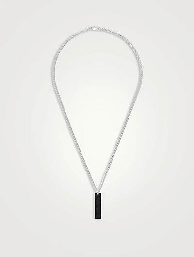 Silver Chain Necklace With GG Tag