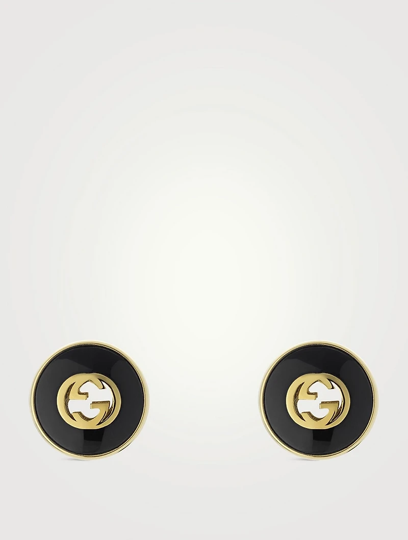 Gucci Interlocking 18K Stud Earrings