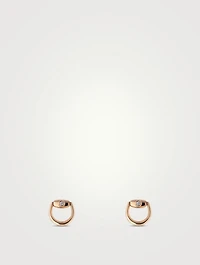 Horsebit 18K Rose Gold Diamond Stud Earrings