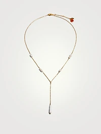 Calla Pearl Lariat Necklace