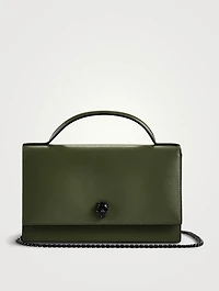 Medium Skull Leather Top Handle Bag