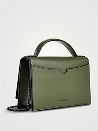 Medium Skull Leather Top Handle Bag