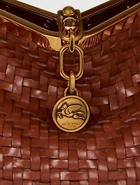 Medium Vela Woven Leather Shoulder Bag