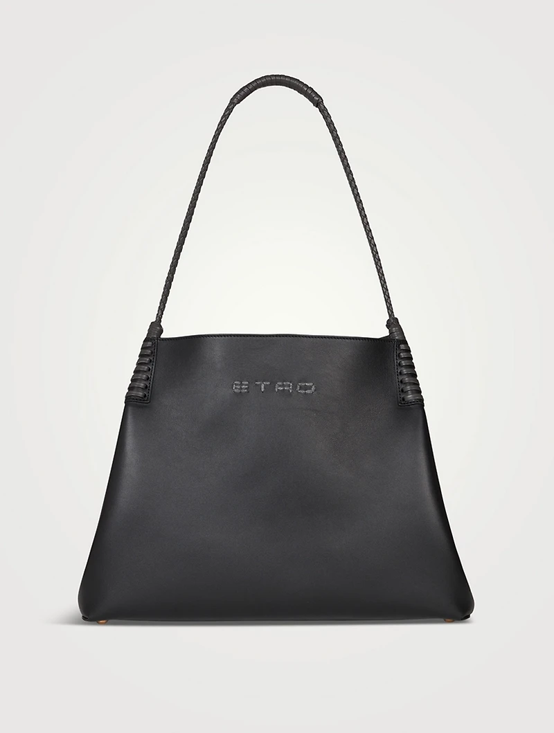 Medium Libra Embroidered Leather Tote Bag