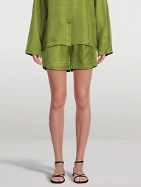 Monogram Silk Pajama Shorts