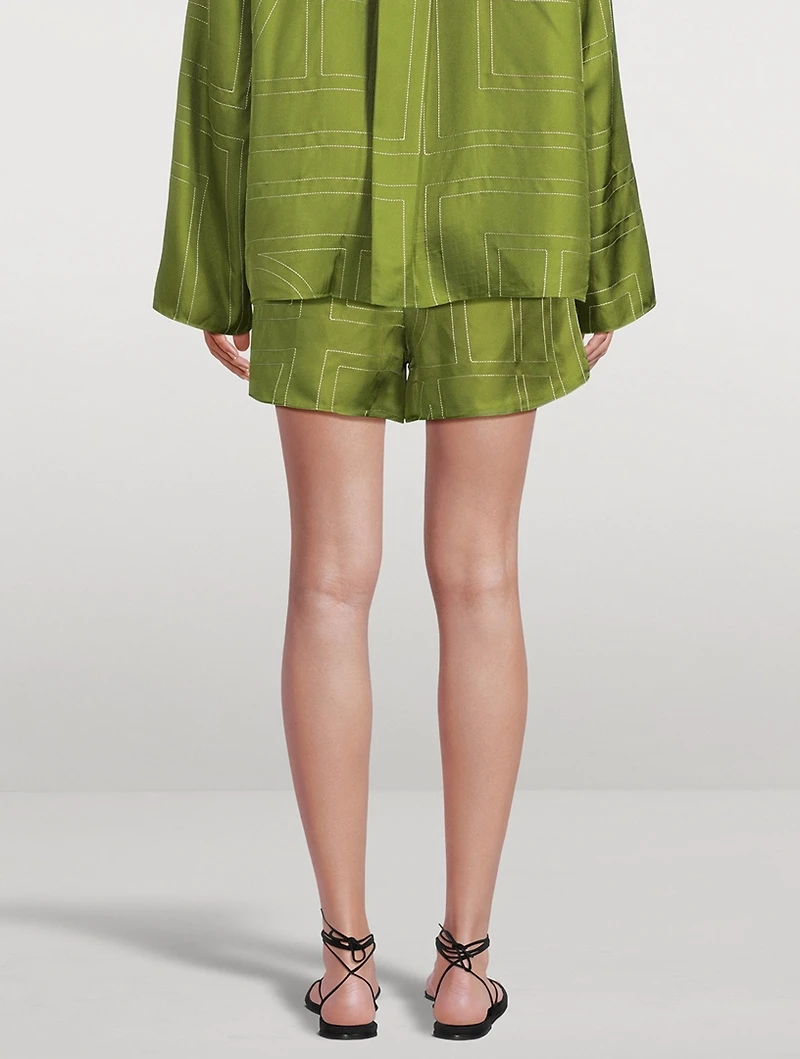 Monogram Silk Pajama Shorts