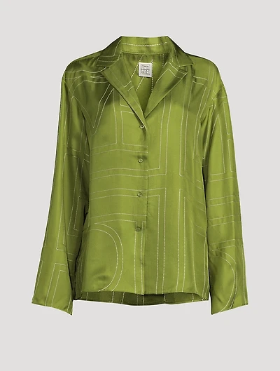 Monogram Silk Pajama Shirt