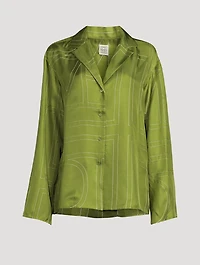 Monogram Silk Pajama Shirt