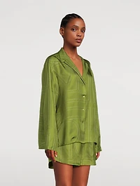 Monogram Silk Pajama Shirt
