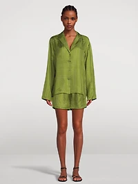 Monogram Silk Pajama Shirt