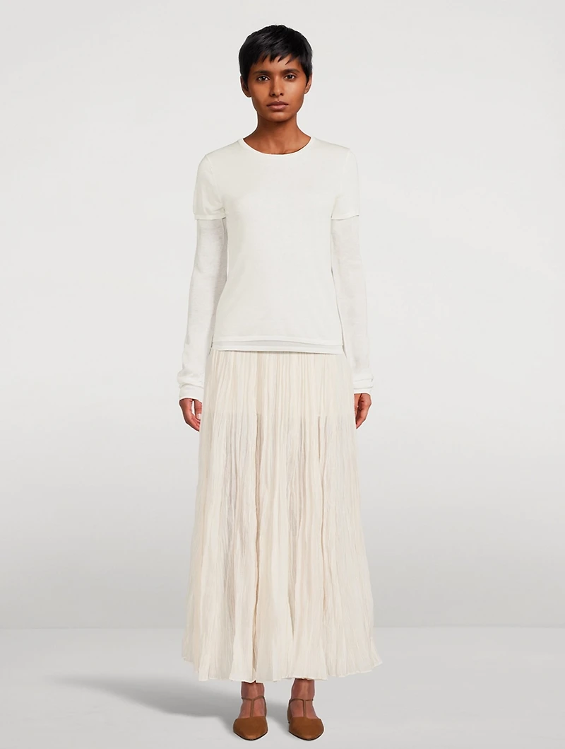 Plissé Maxi Skirt