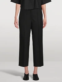 Straight-Leg Cropped Trousers