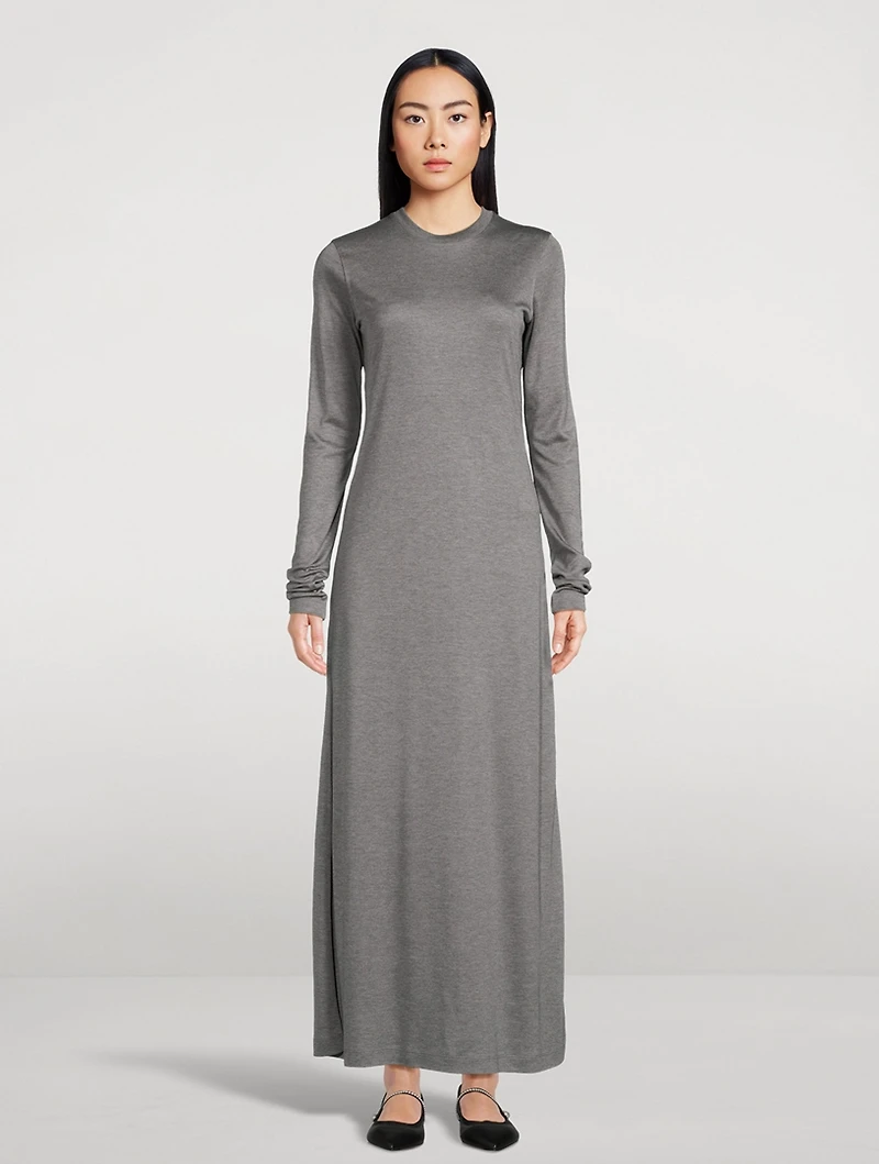 Long-Sleeve Jersey Maxi Dress
