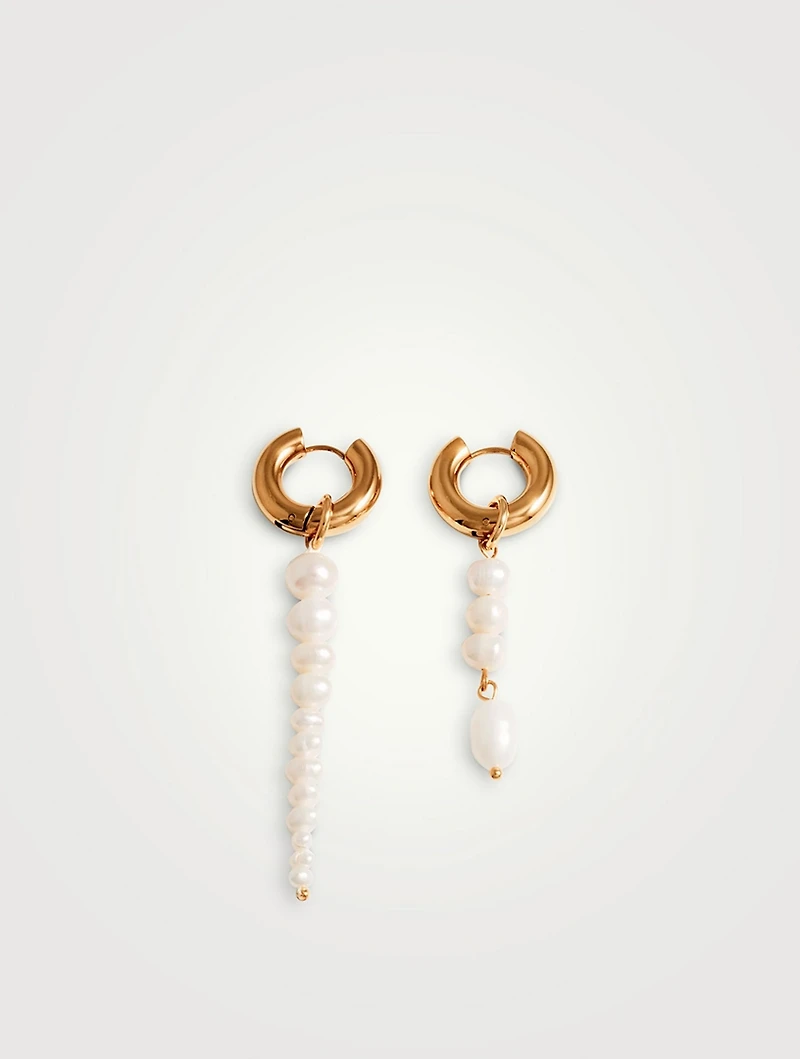 I Kissed A Pearl Hoop Earrings